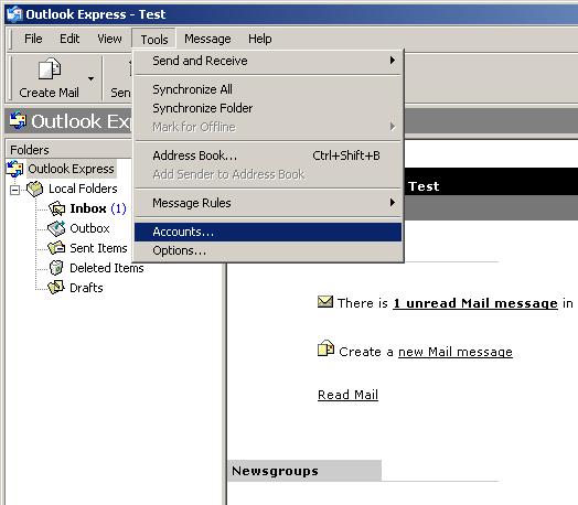 Outlook Express - Email Account Name